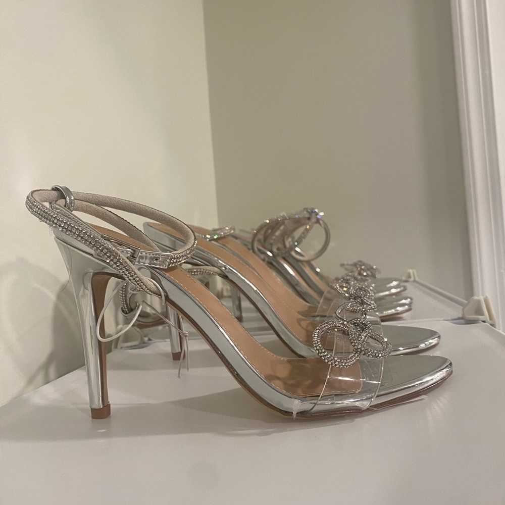 BCBG Generation Clear Rhinestone Open-Toe Sandals - Picture 3 of 8